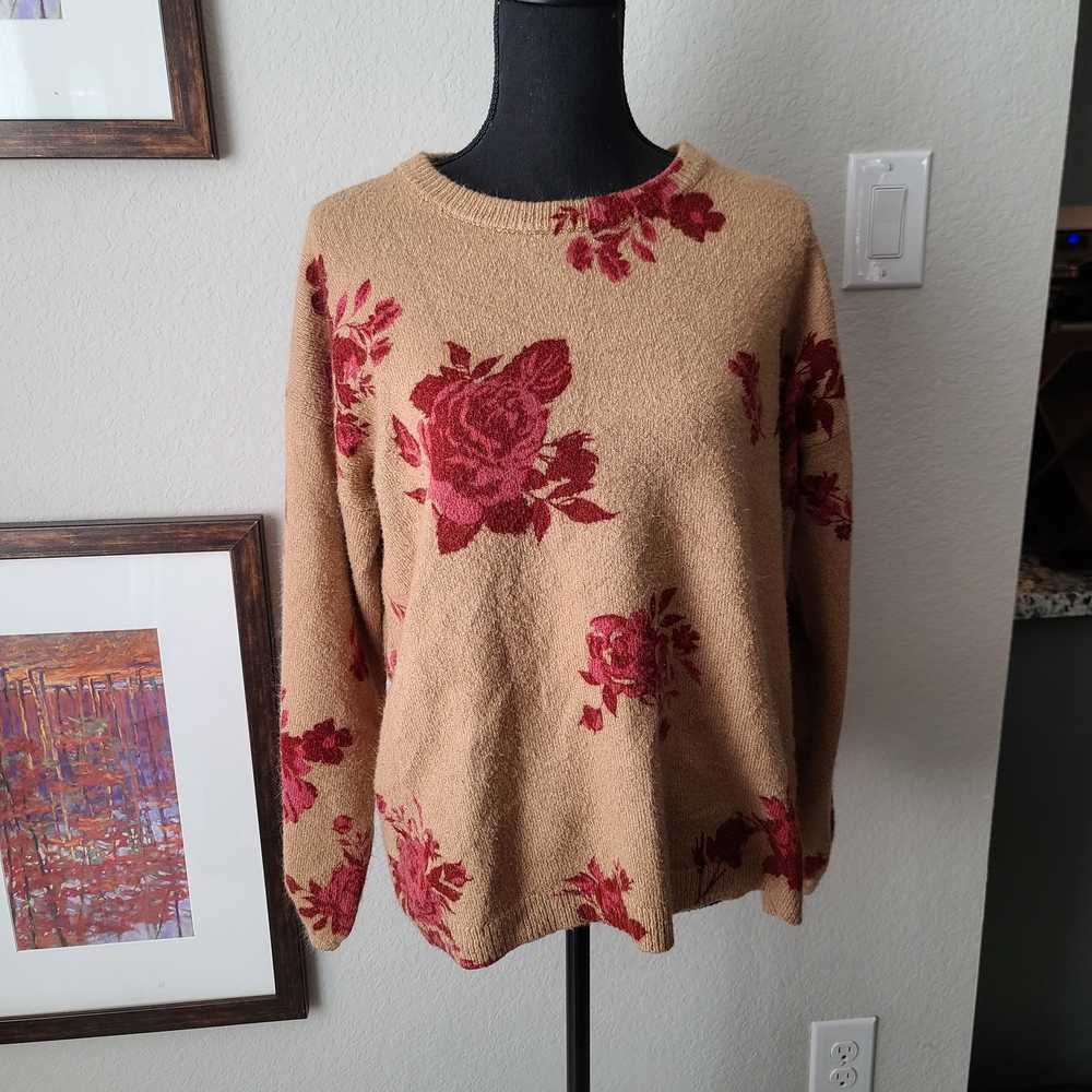 Altar'd State Floral Beige Sweater